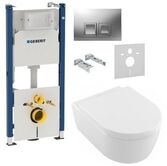 Инсталляция Geberit Duofix 458.168.46.1 4 в 1 + Унитаз подвесной Villeroy&Boch Vento 5656HR01 с сиденьям Soft Close