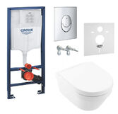 Инсталляция Grohe Rapid SL 38721001 4 в 1 + Унитаз подвесной Villeroy & Boch ARCHITECTURA NEW 4694HR01 с сидением Slow closing