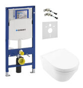 Инсталляция Geberit Duofix 111.300.00.5 3 в 1 + Унитаз подвесной Villeroy & Boch ARCHITECTURA NEW 4694HR01 с сидением Slow closing