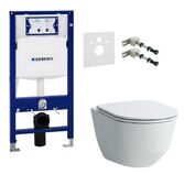 Инсталляция Geberit Duofix 111.300.00.5 3 в 1 + Унитаз подвесной Laufen Pro Rimless H8669570000001 с крышкой Slim Soft-Close
