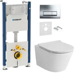 Инсталляция Geberit Duofix 458.178.21.1 4в1 + Унитаз подвесной Volle Aiva Rimless с сиденьем slim slow-closing 13-68-526