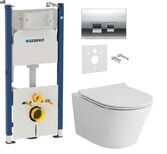Инсталляция Geberit Duofix 458.168.21.1 4в1 + Унитаз подвесной Volle Aiva Rimless с сиденьем slim slow-closing 13-68-526