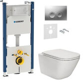 Инсталляция Geberit Duofix 458.161.46.1 4в1 + Унитаз подвесной Roca Gap Clean Rim с сиденьям Soft Close Slim A34H470000