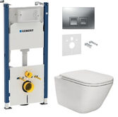 Инсталляция Geberit Duofix 458.168.46.1 4в1 + Унитаз подвесной Roca Gap Clean Rim с сиденьям Soft Close Slim A34H470000