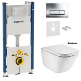 Инсталляция Geberit Duofix 458.178.21.1 + Унитаз подвесной Roca Gap Clean Rim A34H47C000