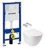 Инсталляция Geberit Duofix 458.103.00.1 + Унитаз подвесной Qtap Jay Ultra Quiet QT07335177W с сиденьем Soft Close