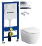 Инсталляция Geberit Duofix 458.103.00.1 с клавишей Delta50 хром глянцевый + Унитаз подвесной Am.Pm Sense C741701SC с сиденьям Soft Close