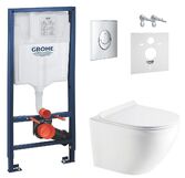 Инсталляция Grohe Rapid SL 38721001 4 в 1 + Унитаз подвесной Koller Pool Round Smart Rimless RN-0490-RW с сиденьем Soft Close