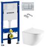 Инсталляция Geberit Duofix 458.103.00.1 с клавишей Delta30 хром матовый + Унитаз подвесной Koller Pool Round Rimless RN-0520-RW с сиденьем Soft Close