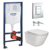 Инсталляция Grohe Rapid SL 38772001 комплект 4 в 1 + Унитаз подвесной Roca Gap Clean Rim с сидением Soft Close Slim A34H470000