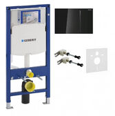 Инсталляция Geberit Duofix 3 в 1 111.300.00.5 + Смывная клавиша Geberit Sigma70 115.620.SJ.1 (черная) 