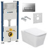Инсталляция Geberit Duofix 458.178.46.1 4 в 1 + Унитаз подвесной ASIGNATURA Simple Line Rimless 37802805 с сиденьем Soft Close