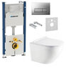 Инсталляция Geberit Duofix 458.178.46.1 4 в 1 + Унитаз подвесной Koller Pool Round Rimless RN-0520-RW с сиденьем Soft Close