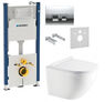 Инсталляция Geberit Duofix 458.168.21.1 4 в 1 + Унитаз подвесной Koller Pool Round Rimless RN-0520-RW с сиденьем Soft Close