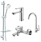 Набор смесителей Koller Pool Line 4в1 хром LN0100+LN0200+LN0500+TN010