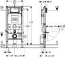Инсталляция Geberit Duofix 3 в 1 111.300.00.5 + Смывная клавиша Geberit Sigma20 белый/позолота/белый 115.882.KK.1
