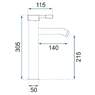 смеситель для умывальника Rea Graf хром, высокий (REA-B0027)
