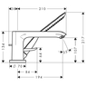 Смеситель для ванны, на 3 отверстия, СМ Hansgrohe Metris 31190000