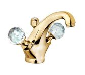 Смеситель для раковины KLUDI ADLON двухвентильный ручки хрусталь позолота 23 карата 5101045G4