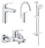 Набор смесителей Grohe Eurosmart + New Tempesta 100 + kitchen хром UA123248MK