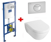 Инсталляция Villeroy & Boch 92246100 с унитазом Subway 2.0 5614R001 Direct Flush и клавишей 92248561 хром