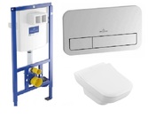 Инсталляция Villeroy & Boch 92246100 с унитазом Joyce 5607R001 Slimseat и клавишей 92248561 хром