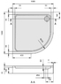 Душевой поддон Villeroy&Boch O.Novo полукруглый UDA1006DEN4V-01