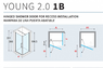 Дверь душевая Novellini Young 2.0 87-91x200h (профиль хром, прозрачное стекло) Y21B871K