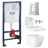 Комплект инсталляция Grohe Rapid SL 39501000 + унитаз подвесной Grohe EURO CERAMIC 3932800H с кришкой Soft Close 39330001