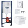 Комплект инсталляция Grohe Rapid SL 39503000 +унитаз подвесной Grohe Cube Ceramic 3924400H сиденьям Soft Close 39488000