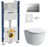 Инсталляция Geberit Duofix 458.178.46.1 4 в 1 + Унитаз подвесной Laufen Pro Rimless H8669570000001 с крышкой Slim Soft-Close