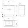 Тумбы с умывальником SANWERK ALESSA 80 цв. белый с умывальником Канте 2F, MV0000634