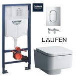 Комплект инсталляция Grohe Rapid SL 39504000 + Унитаз подвесной Laufen Pro S с крышкой Soft-Closing H8209610000001