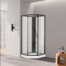 Душовий бокс DUSEL GLARE Black Matt 90x90x210 скло прозоре, профіль чорний Dusel-573