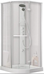 Душовий бокс DUSEL AVENUE Satin 95x95x210 скло прозоре, профіль сатин Dusel-575