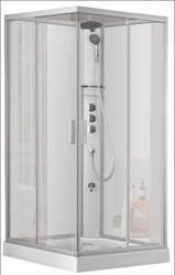 Душовий бокс DUSEL HIKE Satin 90x90x210 скло прозоре, профіль сатин Dusel-578