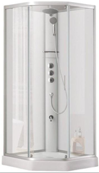 Душовий бокс DUSEL GLARE White Matt 90x90x210 скло прозоре, профіль білий Dusel-574