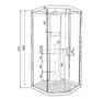 Душовий бокс DUSEL GLARE White Matt 90x90x210 скло прозоре, профіль білий Dusel-574