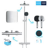 Душова система з термостатом Grohe QuickFix Vitalio Comfort System 250 Cube хром 26696001